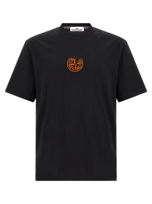 Stone Island Orange Cotton T-Shirt