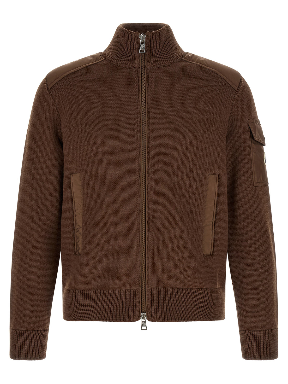Moncler Brauner Cardigan aus Polyamid