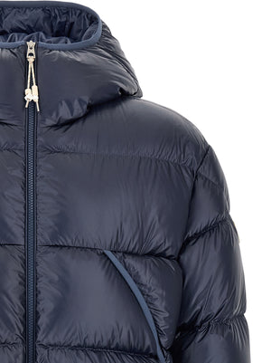 Blue Polyamide Full-Length Jacket