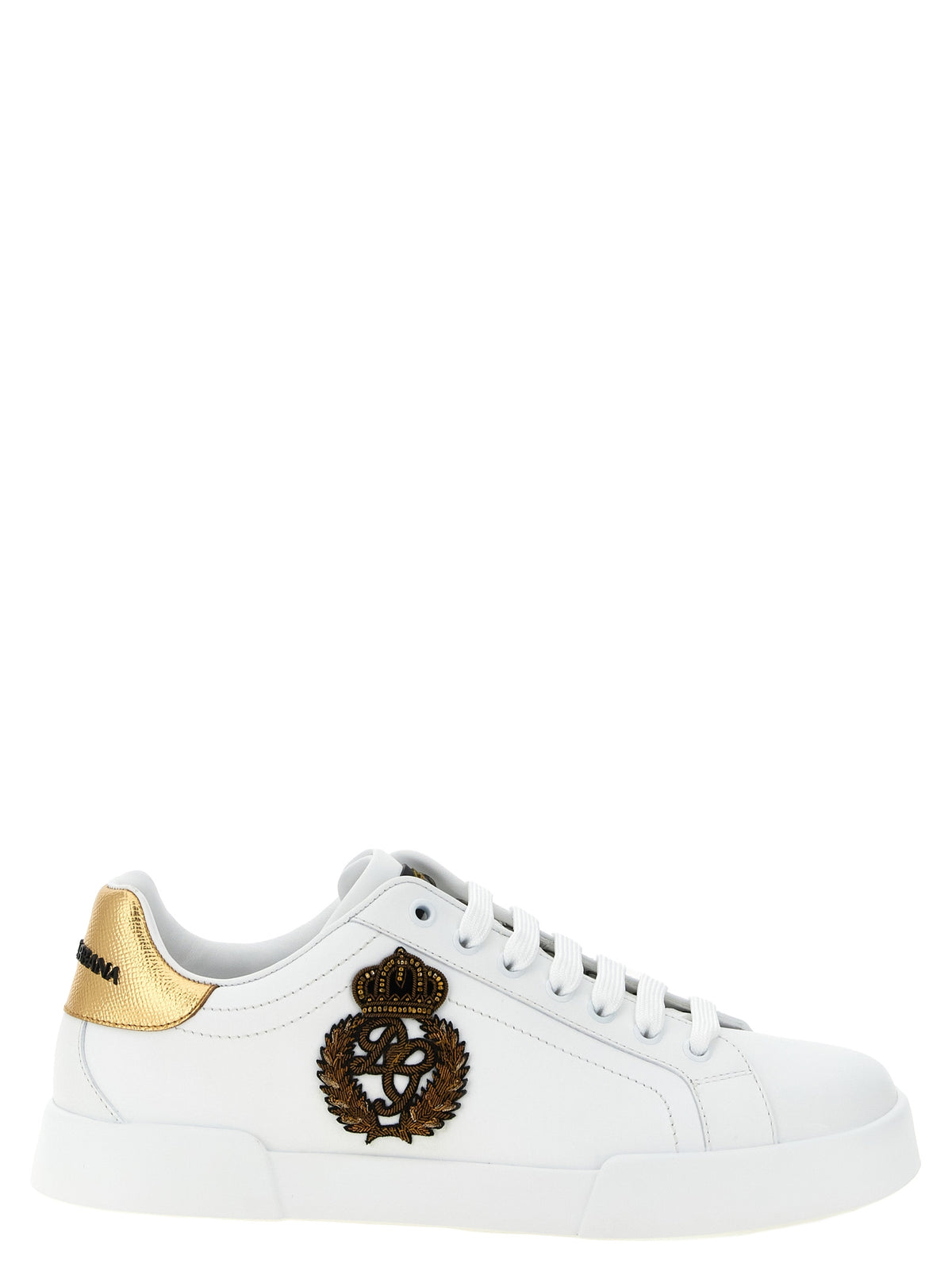 Dolce & Gabbana Sneakers aus Kalbsleder in Gold