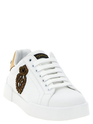 Dolce & Gabbana Sneakers aus Kalbsleder in Gold