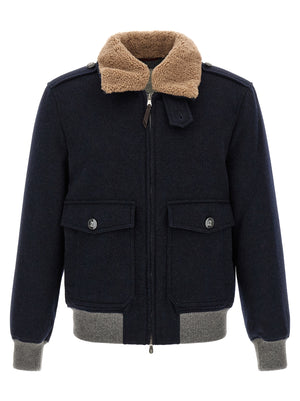 Brunello Cucinelli Blauer Kaschmir-Bomber