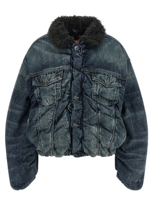 Diesel Blaue Jeansjacke aus Baumwolle