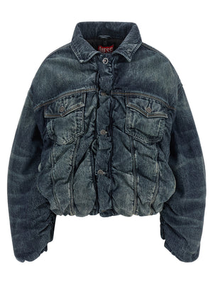 Diesel Blaue Jeansjacke aus Baumwolle