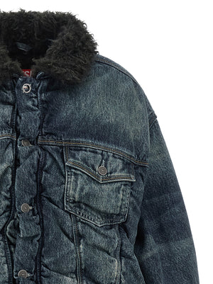 Diesel Blaue Jeansjacke aus Baumwolle