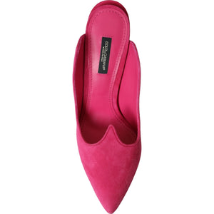 Dolce & Gabbana Fuchsia-farbene Mules aus Wildleder