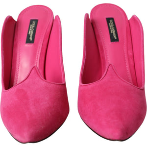 Dolce & Gabbana Fuchsia-farbene Mules aus Wildleder