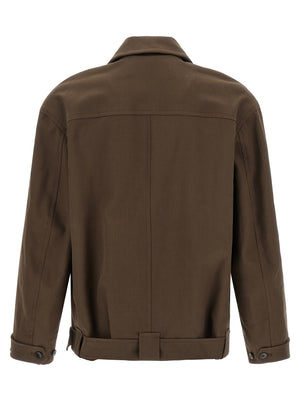 Dries Van Noten Braune Baumwolljacke in voller Länge