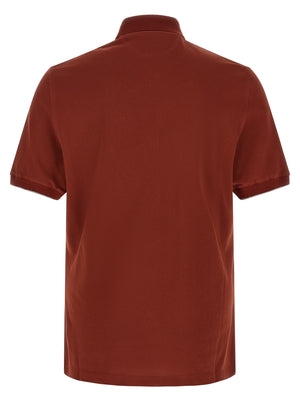 Brunello Cucinelli Rotes Baumwoll-Poloshirt