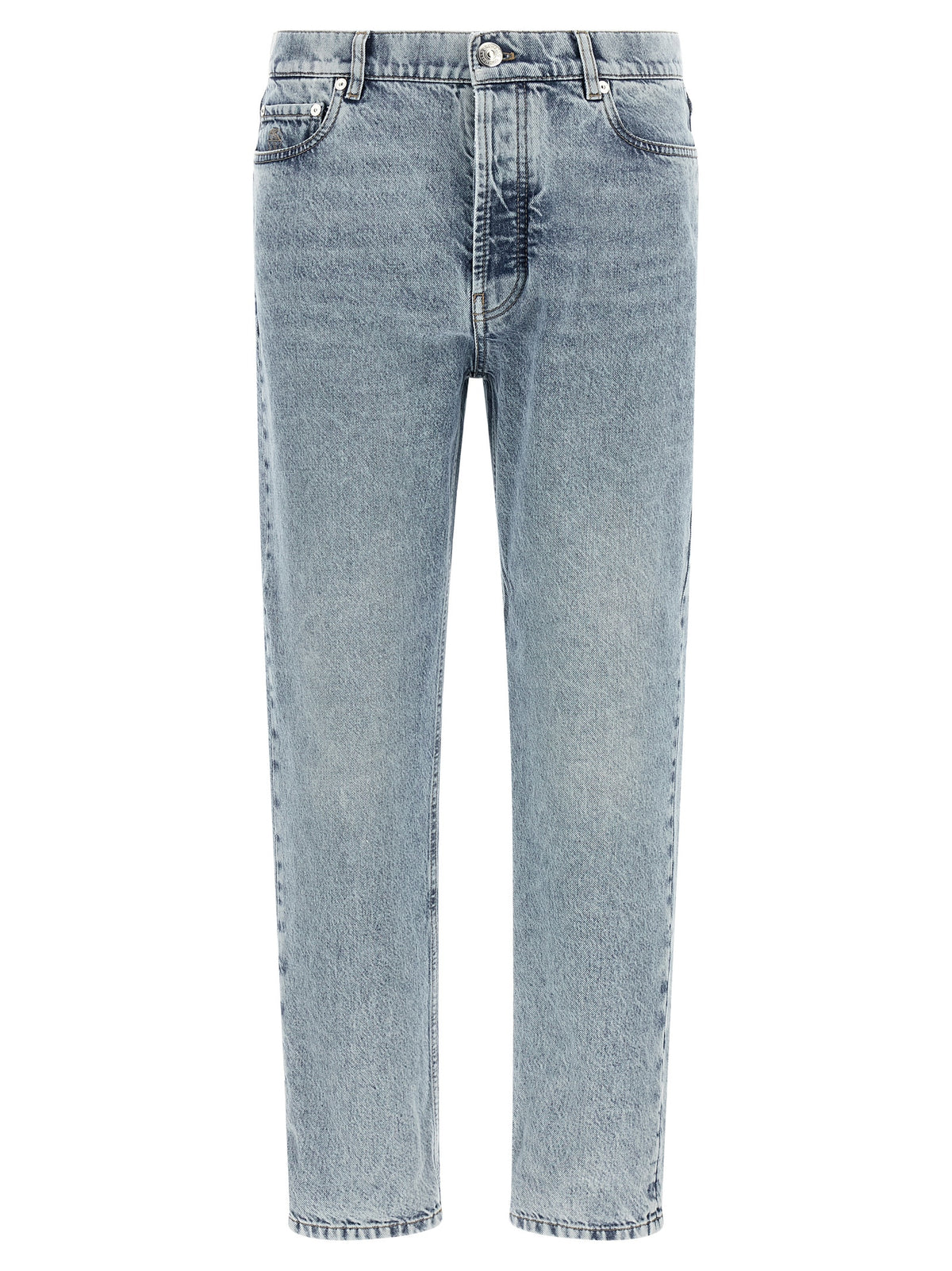 Brunello Cucinelli Blaue High-Waist Jeans aus Baumwolle