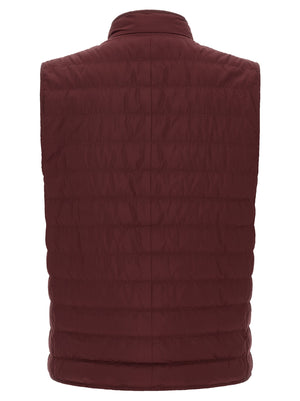Brunello Cucinelli Ärmellose Jacke in Bordeaux aus Polyester