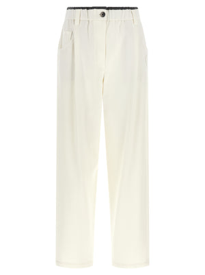Brunello Cucinelli Weiße Baumwollhose im Casual-Look