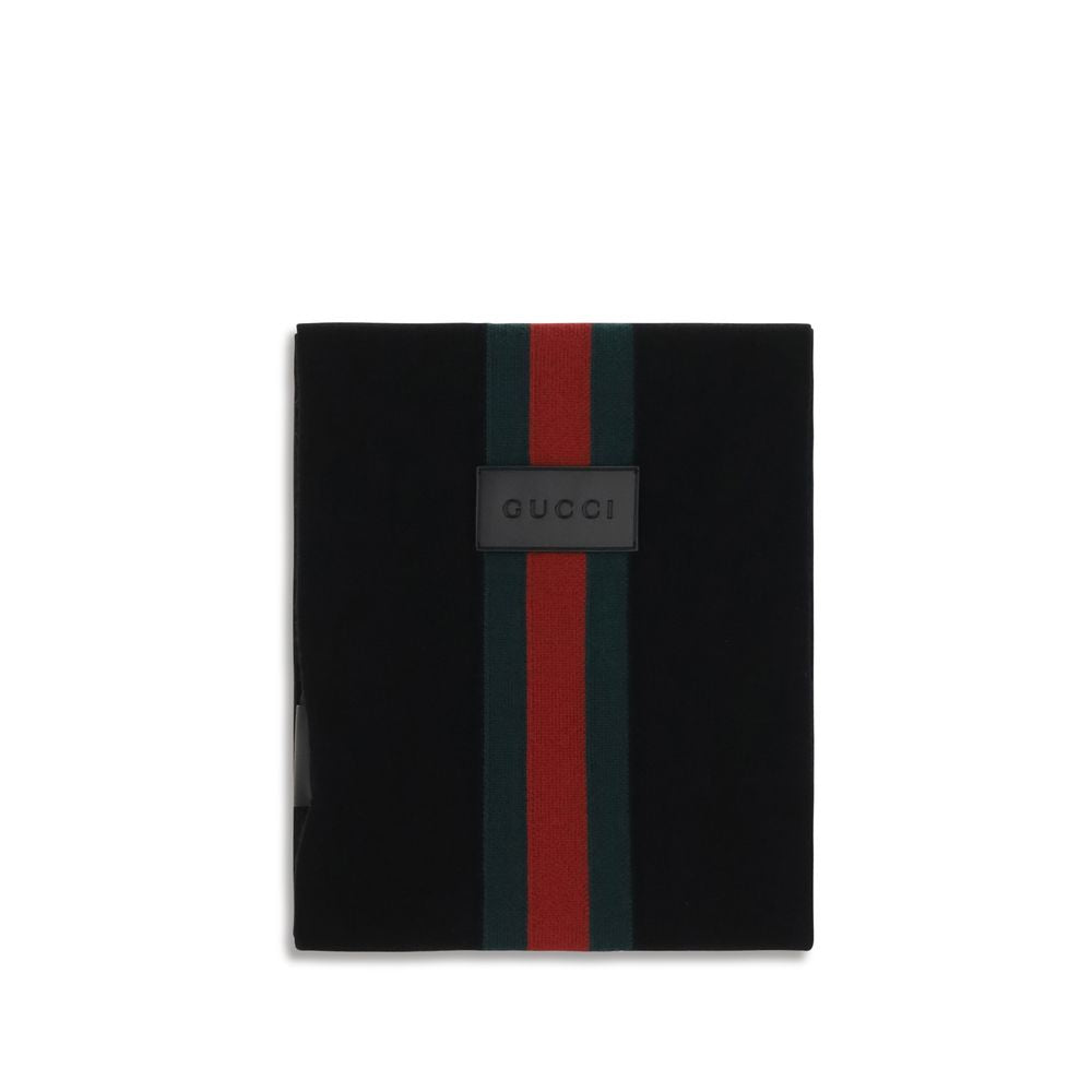 Gucci Schal aus schwarzer Wolle Ovis Aries