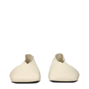 Jil Sander Beige Leder Ballerinas