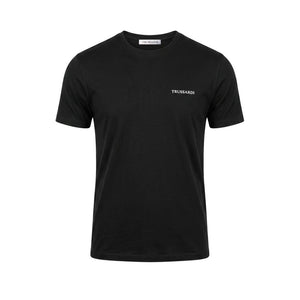 Trussardi Beachwear Schwarzes Baumwoll-T-Shirt für Herren