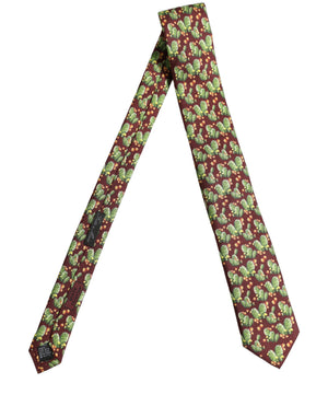 Dolce & Gabbana Rote Seidenkrawatte mit Kaktusblüten-Print, verstellbar, für Herren