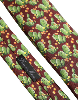 Dolce & Gabbana Rote Seidenkrawatte mit Kaktusblüten-Print, verstellbar, für Herren