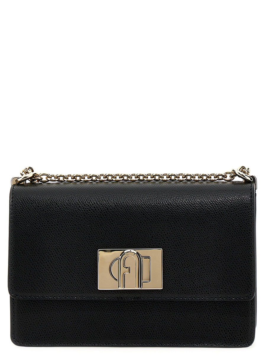 Furla Schwarze Leder Umhängetasche