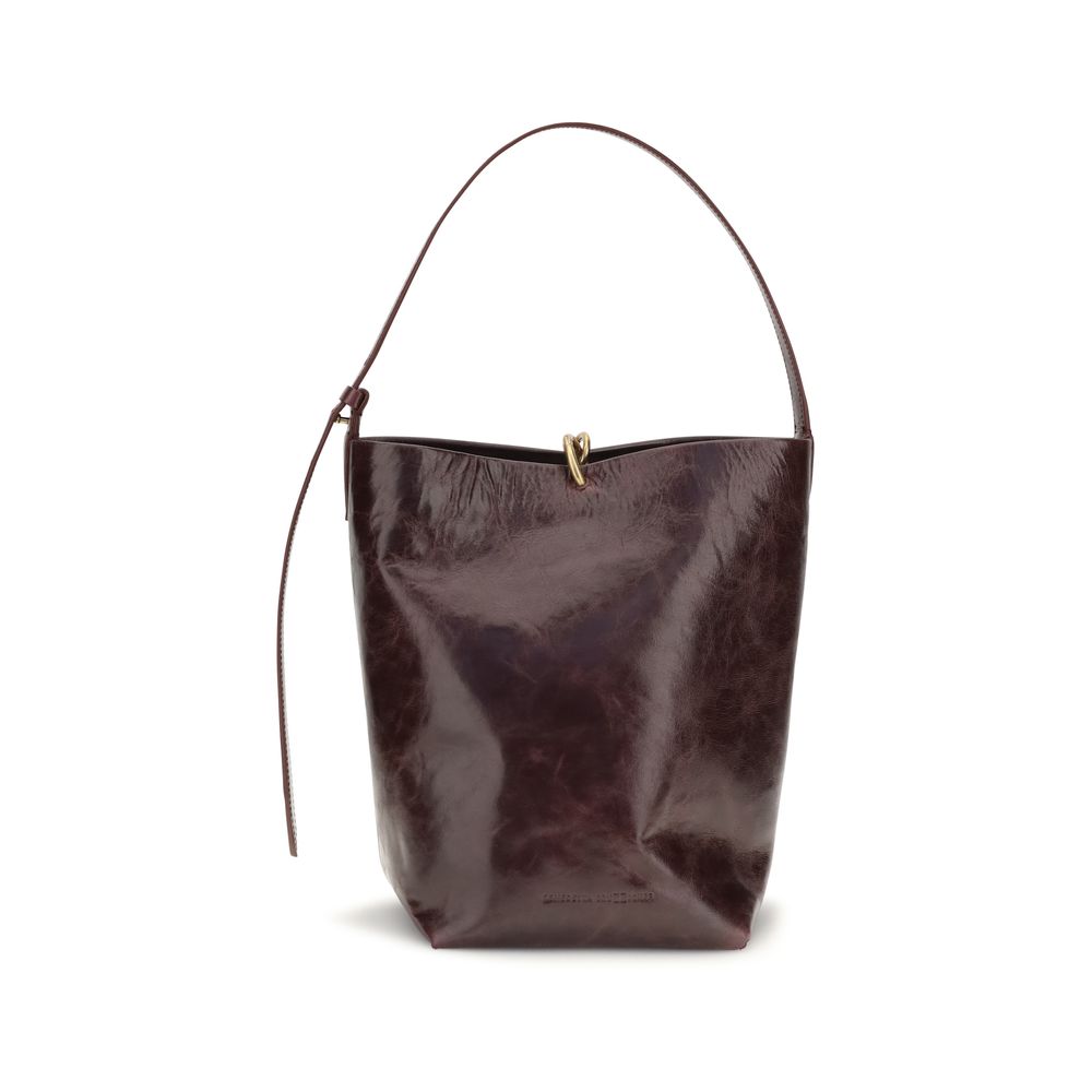 Benedetta Bruzziches Schultertasche Bos Taurus aus bordeauxrotem Kalbsleder