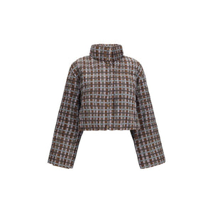 Gongdid Design Braune Daunenjacke in voller Länge aus Gänsedaunen