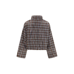 Gongdid Design Braune Daunenjacke in voller Länge aus Gänsedaunen