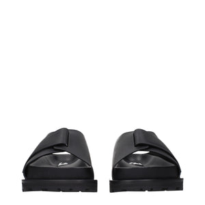 Jil Sander Schwarze Leder-Slipper