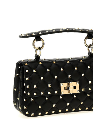 Valentino Garavani Schwarze Lammleder-Schultertasche