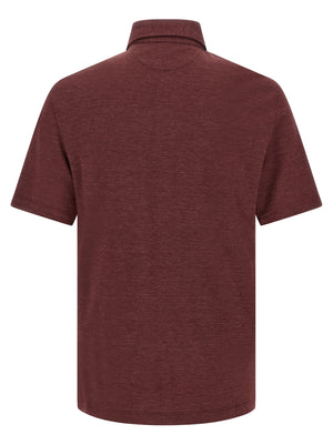 Brunello Cucinelli Polo-Shirt aus bordeauxroter Schurwolle