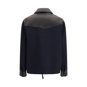 P.A.R.O.S.H. Blaue Lammfelljacke Aries Leder