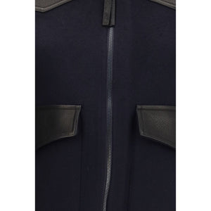 P.A.R.O.S.H. Blaue Lammfelljacke Aries Leder