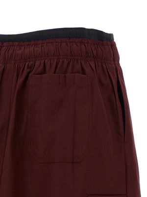 Prada Midi-Rock aus bordeauxfarbenem Polyester
