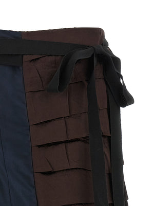 Prada Mehrfarbiger Seiden-Midirock