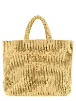 Prada Beige Raffia Shopper