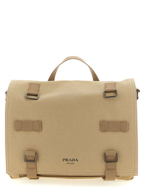 Prada Beige Baumwoll Umhängetasche