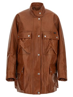 Prada Braune Kalbslederjacke