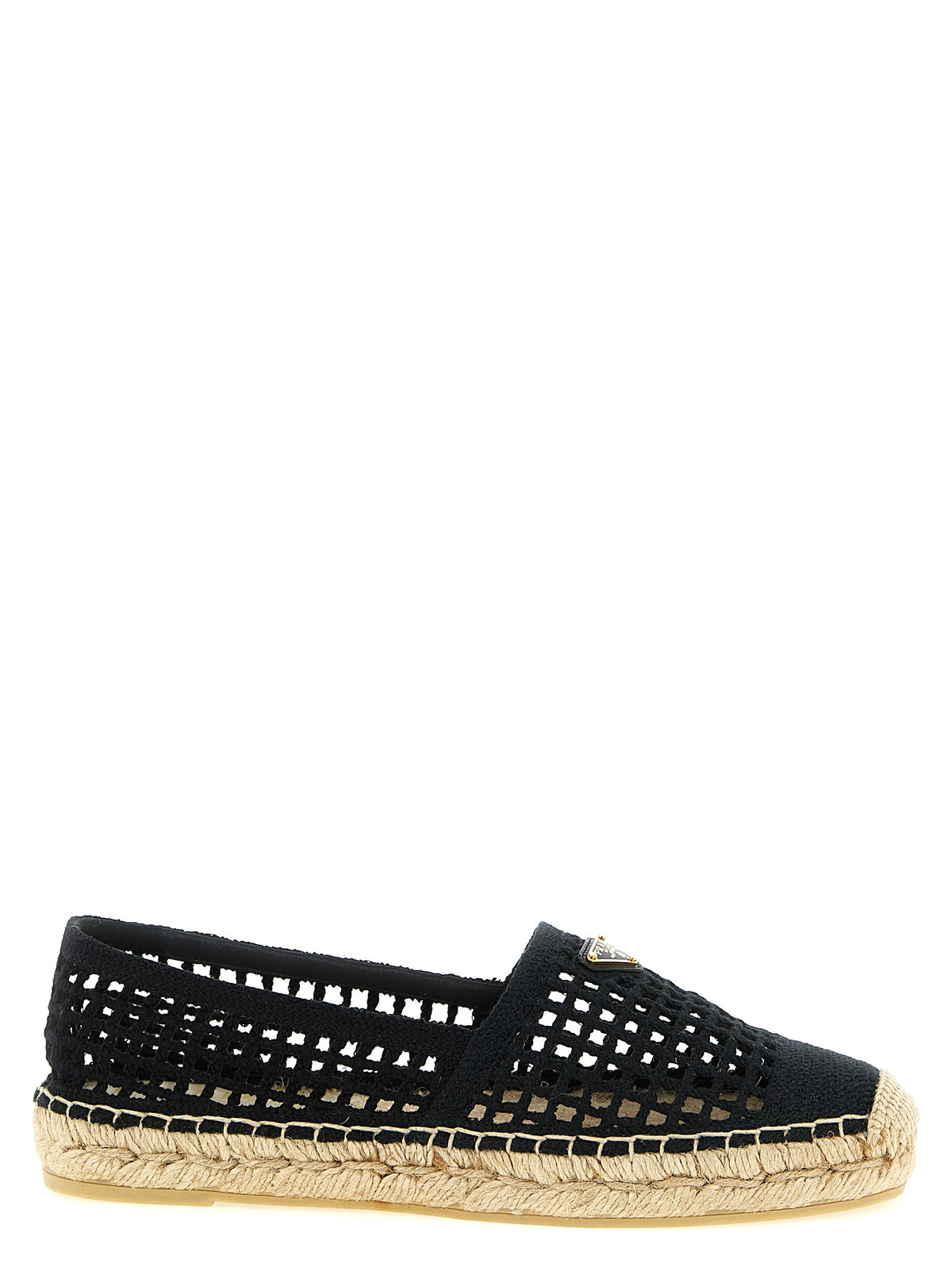 Prada Schwarze Espadrilles aus Baumwolle