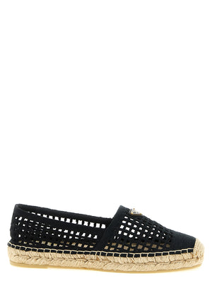 Prada Schwarze Espadrilles aus Baumwolle