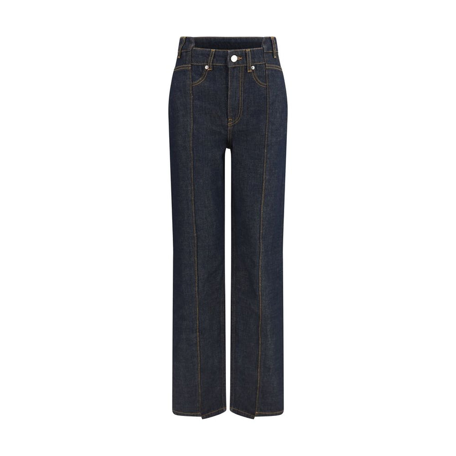 Ganni Blaue Jeans aus Baumwolle im geraden Schnitt