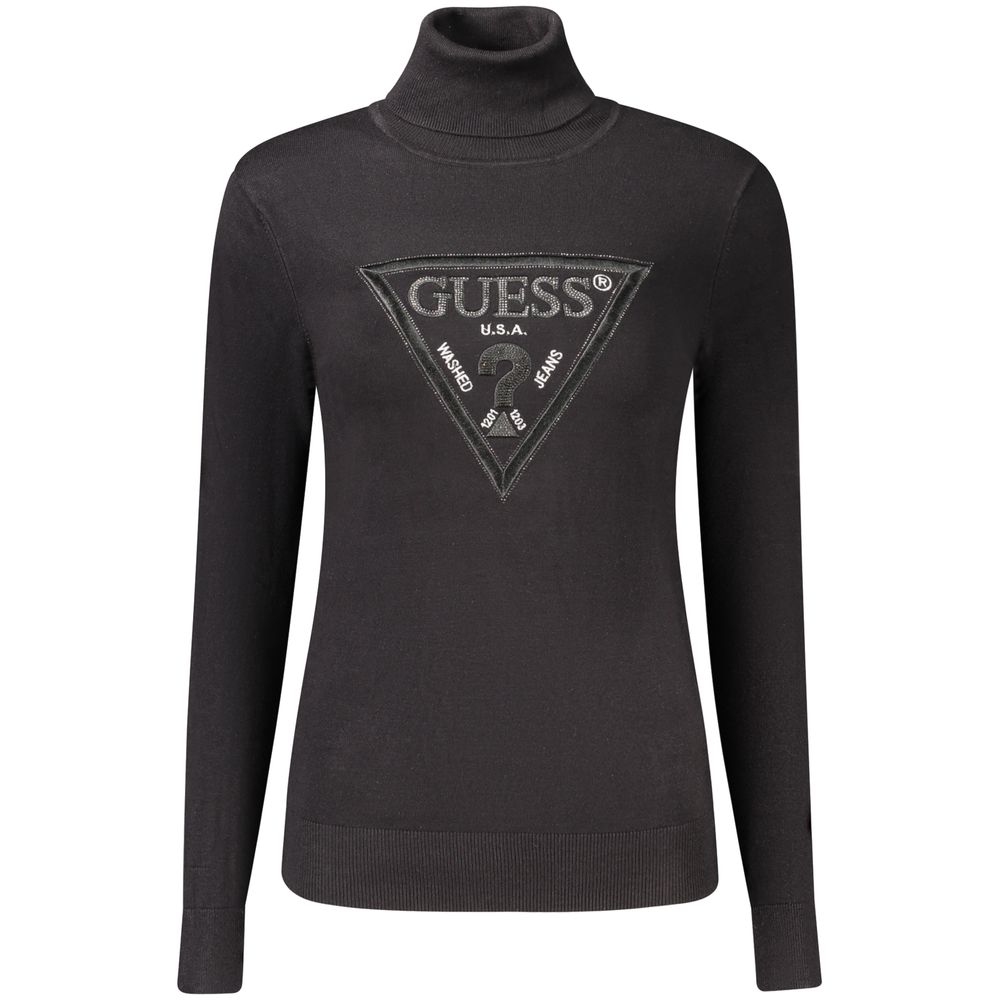 Guess Jeans Schwarzer Rollkragenpullover aus Viskose