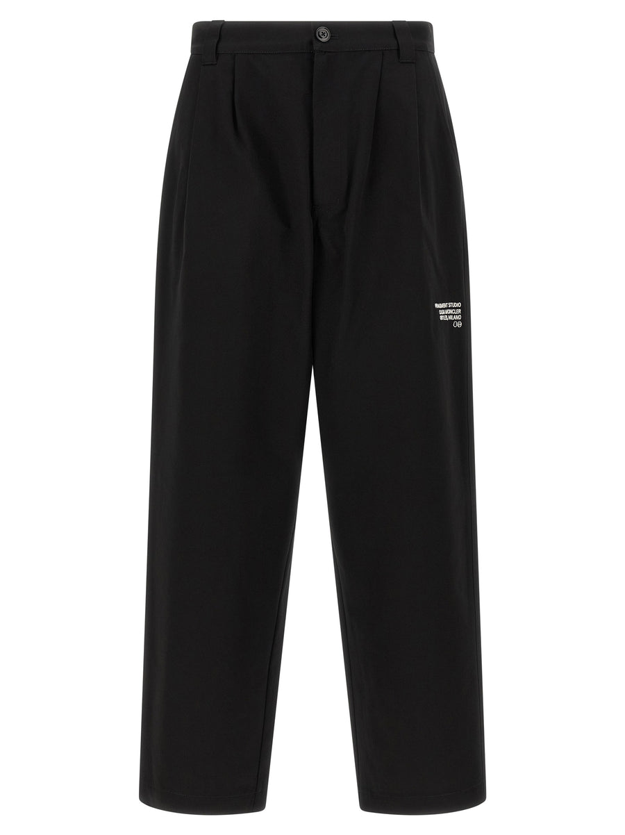 Black Cotton Casual Pants