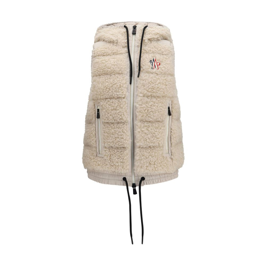 Beige Polyamide Sleeveless Jacket