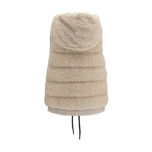 Beige Polyamide Sleeveless Jacket