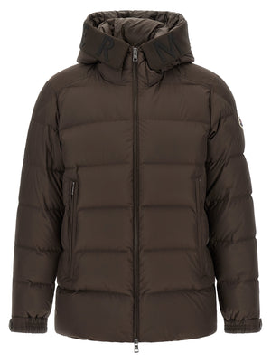 Brown Polyester Full-Length Jacket