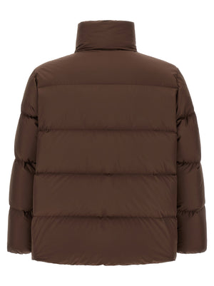 Brown Polyester Full-Length Jacket