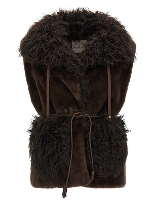 Brown Polyester Shell Jacket