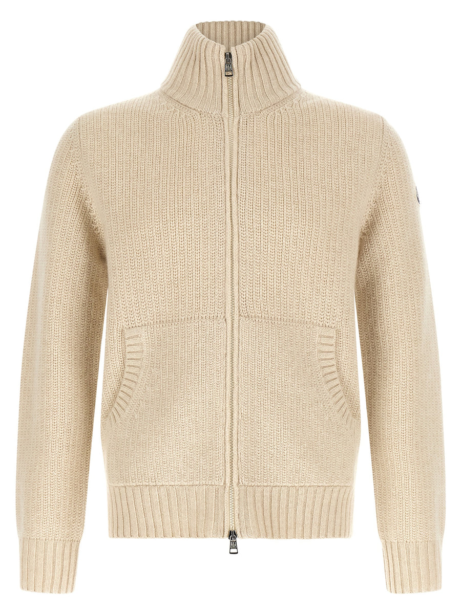 Beige Virgin Wool Cardigan