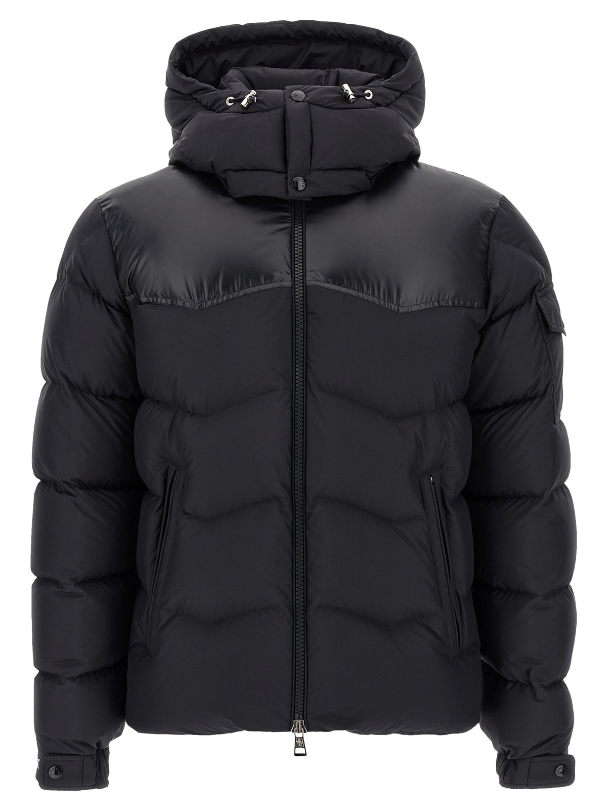 Black Polyester Full-Length Jacket