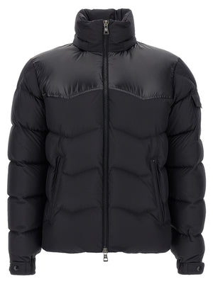 Black Polyester Full-Length Jacket