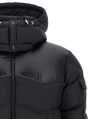 Black Polyester Full-Length Jacket