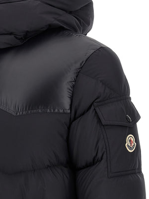 Black Polyester Full-Length Jacket